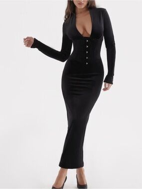 House of CB Black Arabella Dress Small